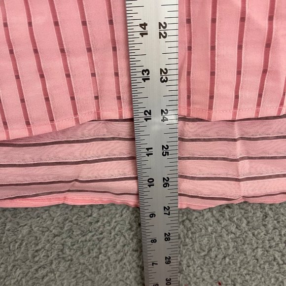 J Crew Shirt Women’s Small Size 4 Pink Shear Short Sleeve Shirt Blouse - Picture 9 of 9